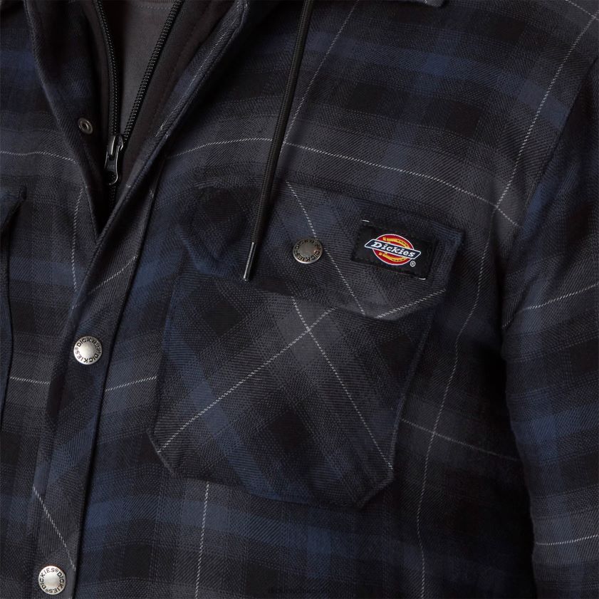 tela escocesa ombre azul marino de tinta negra (b2p) hombres chaqueta camisera de franela con dwr Dickies vestir X4H0F1060