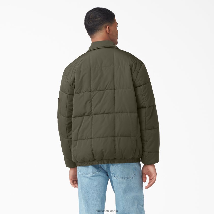 verde militar (ml) hombres chaqueta acolchada eisenhower Dickies vestir X4H0F1069