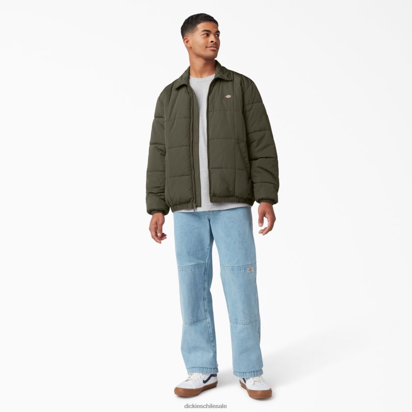 verde militar (ml) hombres chaqueta acolchada eisenhower Dickies vestir X4H0F1069