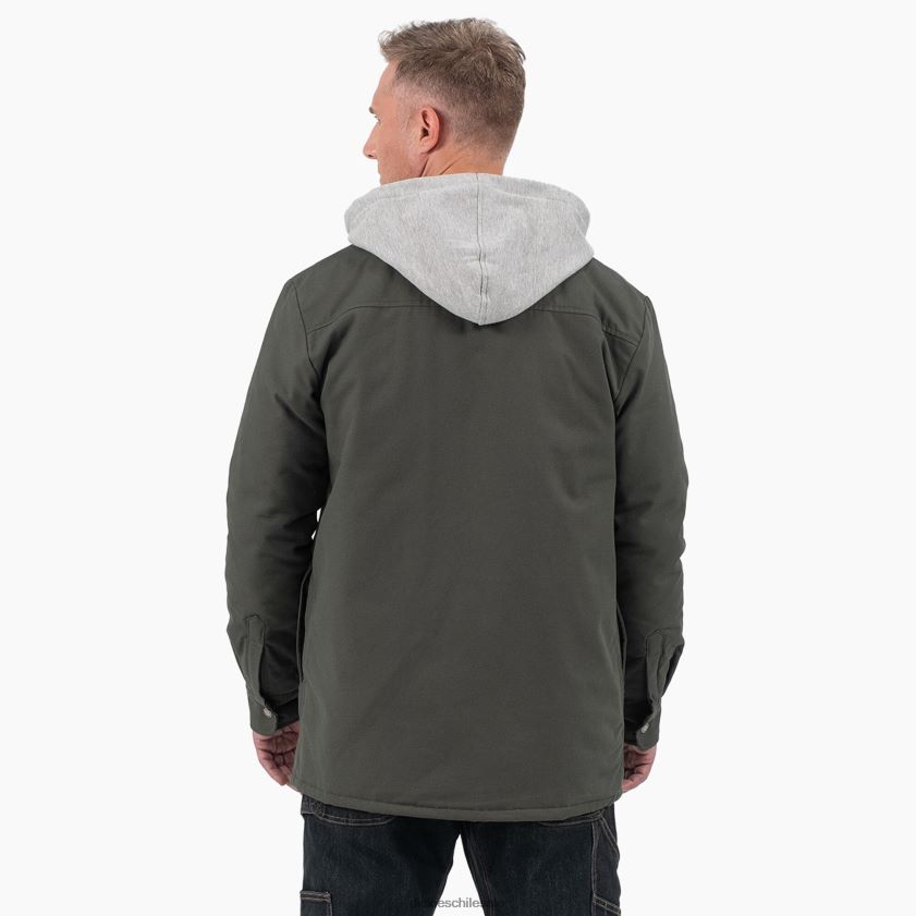 verde oliva (og) hombres chaqueta acolchada estilo pato con capucha con icono de ajuste holgado Dickies vestir X4H0F1054