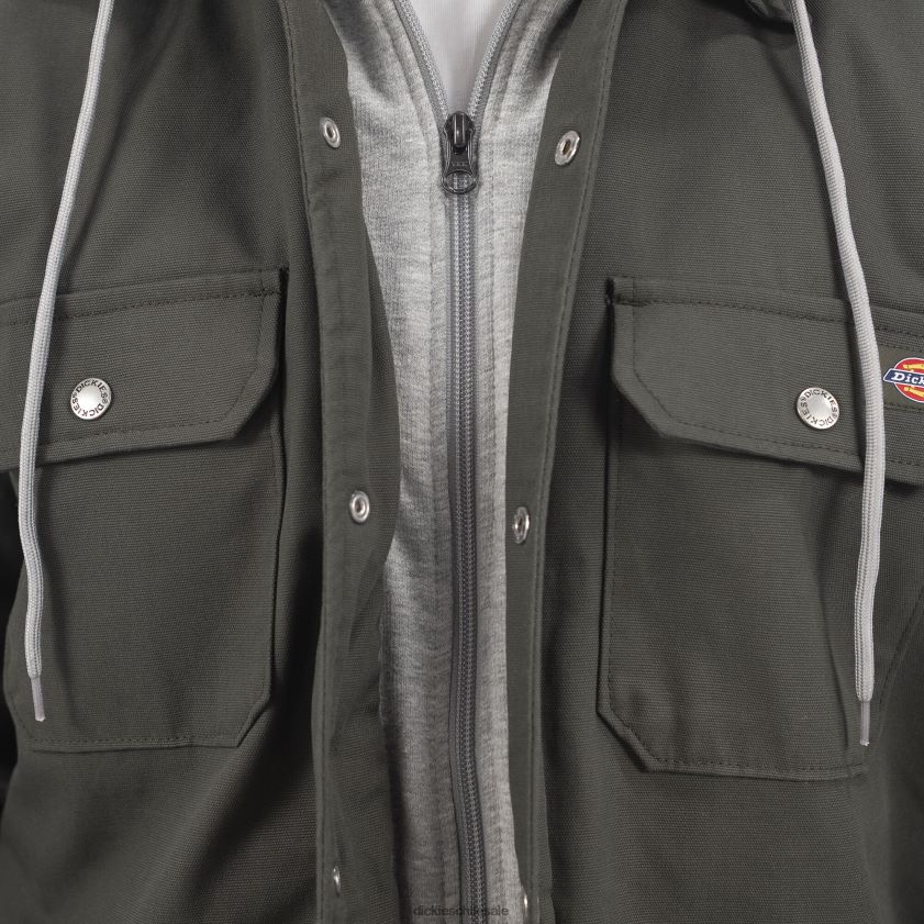 verde oliva (og) hombres chaqueta acolchada estilo pato con capucha con icono de ajuste holgado Dickies vestir X4H0F1054