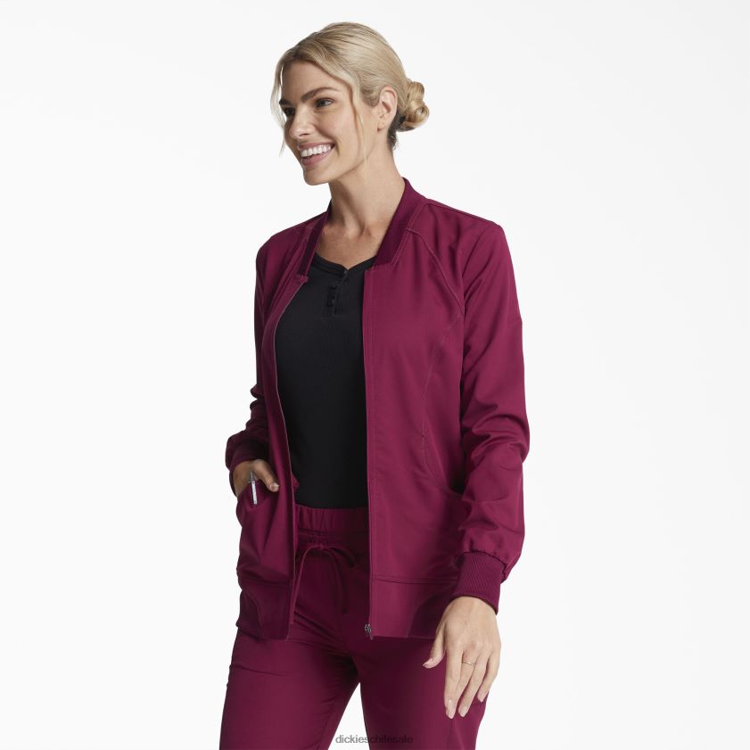 vino (ganar) mujer chaqueta médica dynamix con cremallera en el frente Dickies vestir X4H0F2632