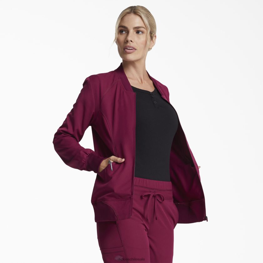 vino (ganar) mujer chaqueta médica dynamix con cremallera en el frente Dickies vestir X4H0F2632