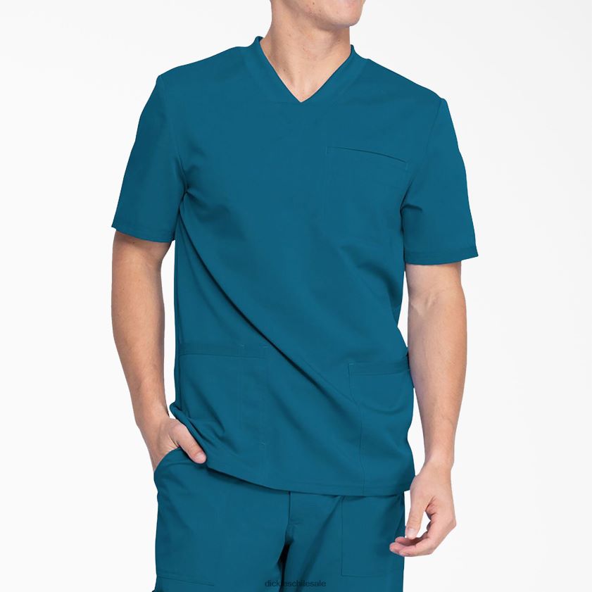 azul caribe (crb) hombres Blusa médica Balance con cuello en V y bolsillos de parche Dickies vestir X4H0F1410 azul caribe (crb) hombres Blusa médica Balance con cuello en V y bolsillos de parche Dickies vestir X4H0F1410