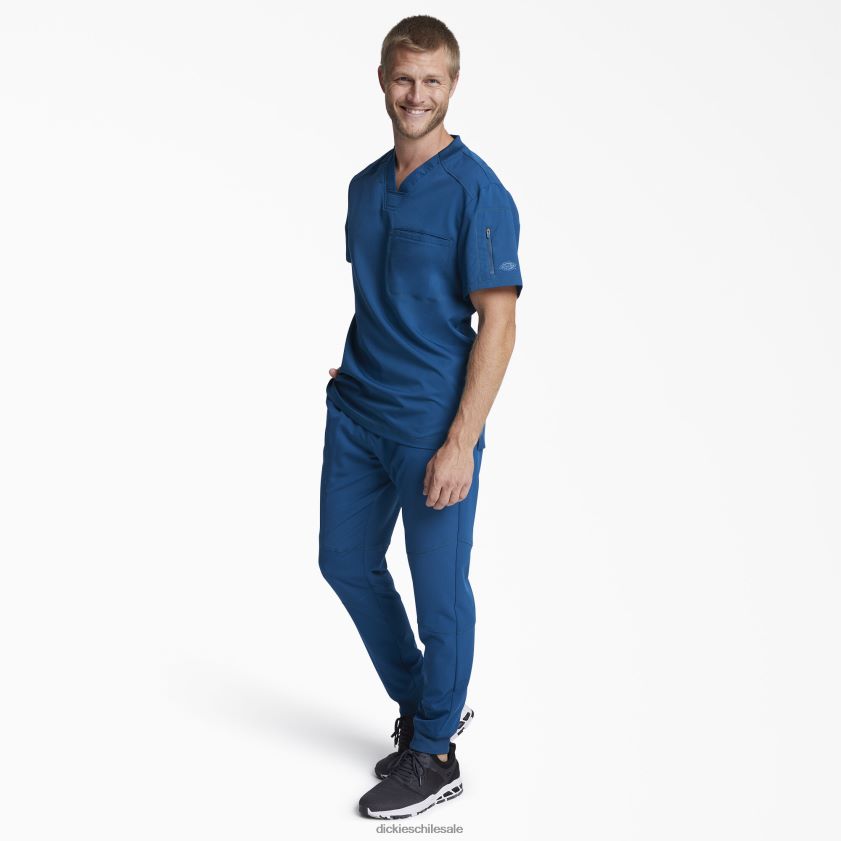 azul caribe (crb) hombres Blusa médica dynamix con cuello en V y bolsillo con cremallera Dickies vestir X4H0F1248