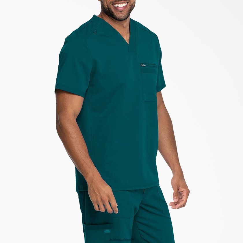 azul caribe (crb) hombres blusa médica Balance con cuello en V Dickies vestir X4H0F1363