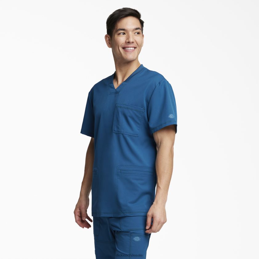 azul caribe (crb) hombres blusa médica dynamix con cuello en v Dickies vestir X4H0F1353
