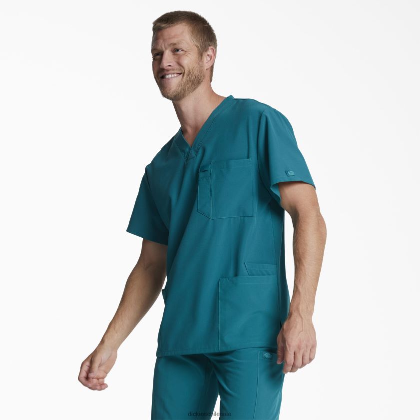 azul caribe (crb) hombres blusa médica eds essentials con cuello en v Dickies vestir X4H0F1324