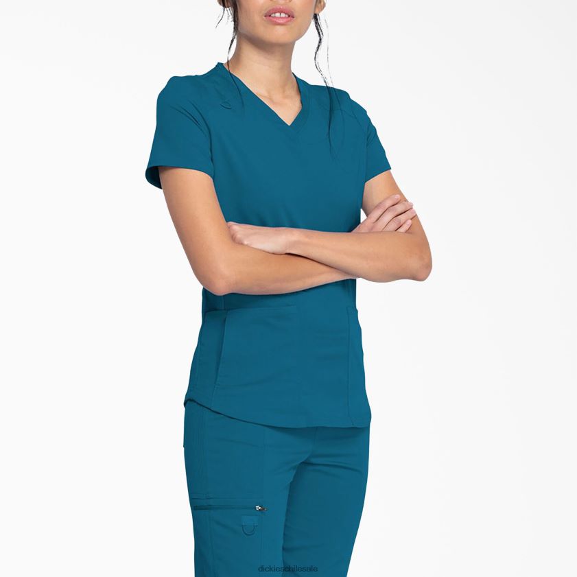 azul caribe (crb) mujer Blusa médica Balance con cuello en V y bolsillo con cierre Dickies vestir X4H0F2475 azul caribe (crb) mujer Blusa médica Balance con cuello en V y bolsillo con cierre Dickies vestir X4H0F2475