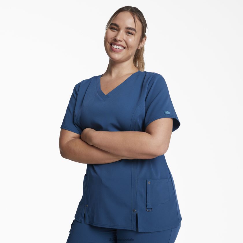 azul caribe (crb) mujer Blusa médica xtreme stretch con cuello en V Dickies vestir X4H0F2463