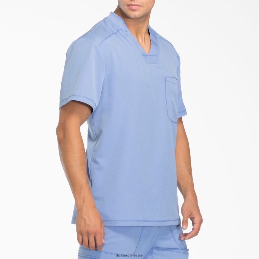 azul cielo (cbl) hombres Blusa médica dynamix con cuello en V y bolsillo con cremallera Dickies vestir X4H0F1247