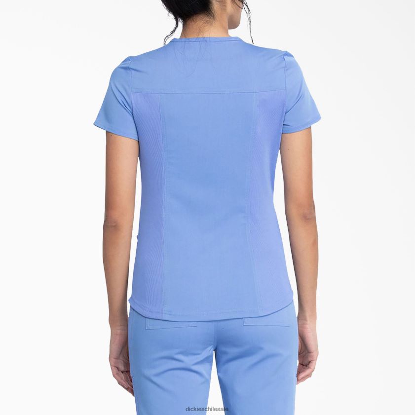 azul cielo (cbl) mujer Blusa médica Balance con cuello en V y bolsillo con cierre Dickies vestir X4H0F2474
