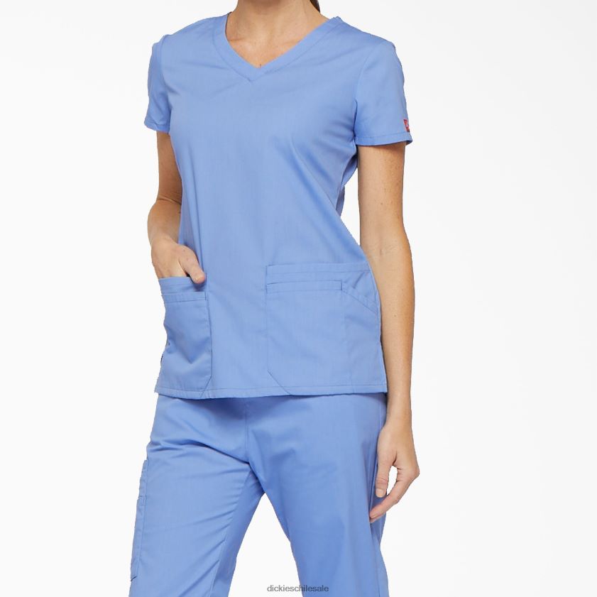 azul cielo (cbl) mujer Blusa médica con cuello en V y ranura para bolígrafo de la firma eds Dickies vestir X4H0F2408