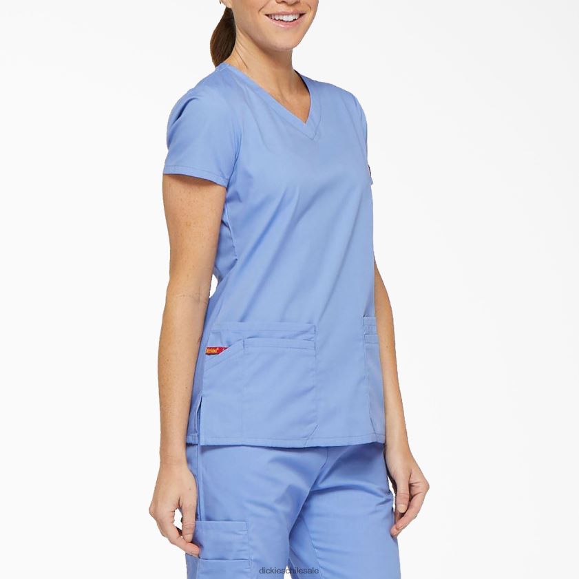 azul cielo (cbl) mujer Blusa médica con cuello en V y ranura para bolígrafo de la firma eds Dickies vestir X4H0F2408