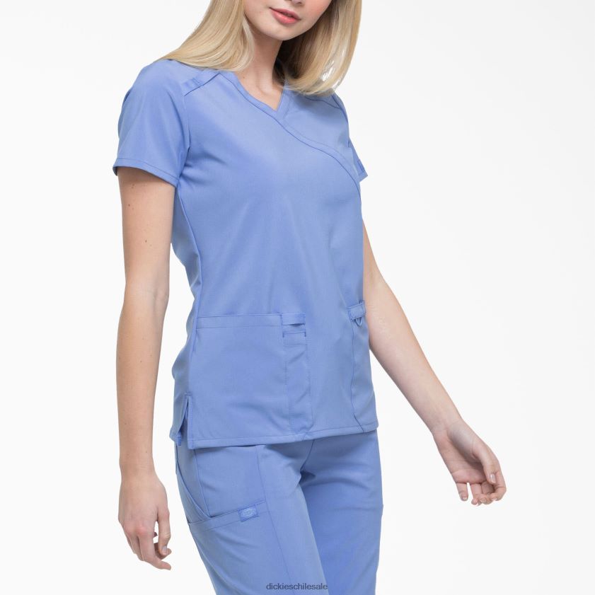azul cielo (cbl) mujer Blusa médica eds essentials con efecto cruzado Dickies vestir X4H0F2634