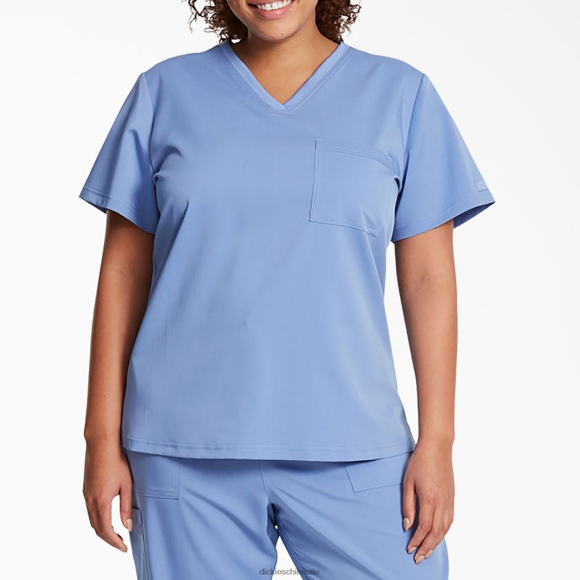 azul cielo (cbl) mujer blusa médica Balance con cuello en V y bolsillo en el pecho Dickies vestir X4H0F2598