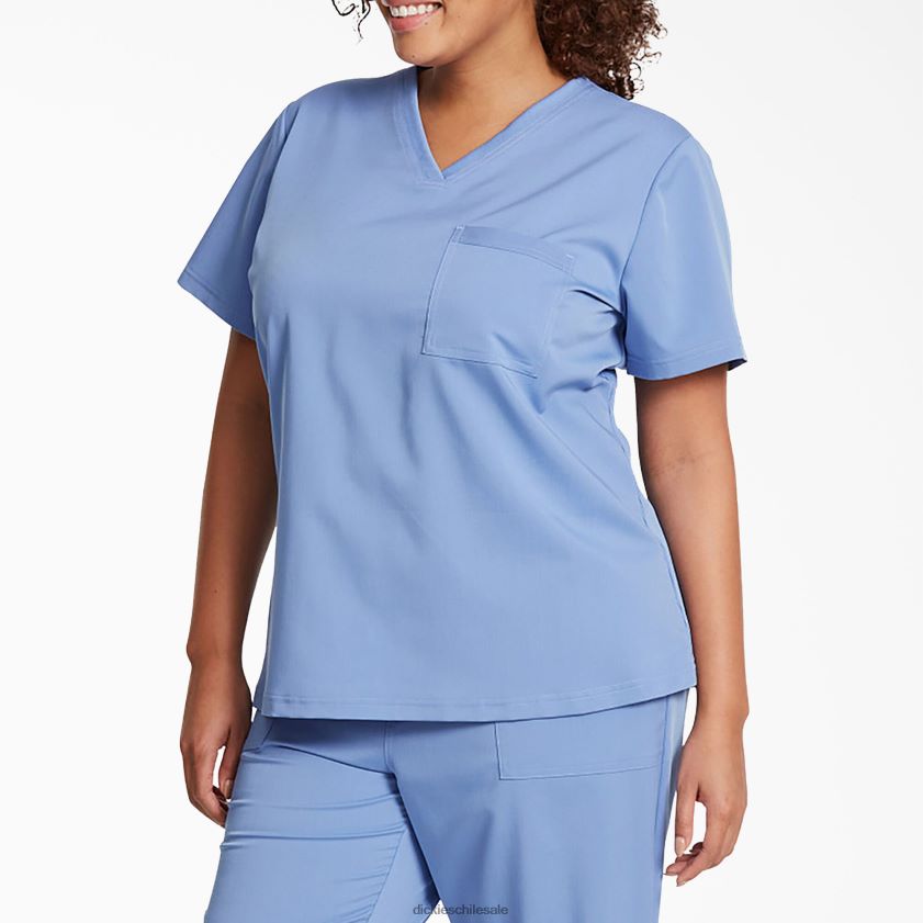 azul cielo (cbl) mujer blusa médica Balance con cuello en V y bolsillo en el pecho Dickies vestir X4H0F2598