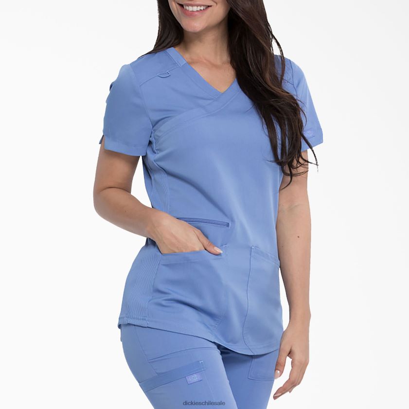 azul cielo (cbl) mujer blusa médica balance con efecto cruzado Dickies vestir X4H0F2537