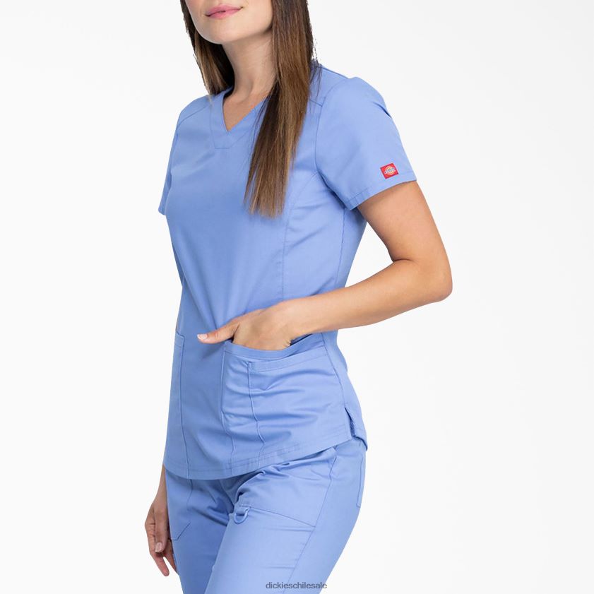 azul cielo (cbl) mujer blusa médica con cuello en V de la firma eds Dickies vestir X4H0F2593