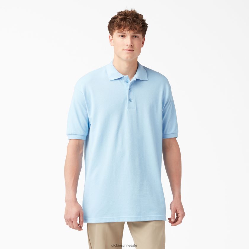 azul claro (lb) hombres polo de manga corta de piqué talla adulto Dickies vestir X4H0F666