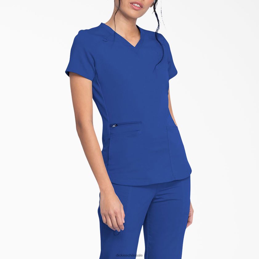 azul galaxia (gbl) mujer Blusa médica Balance con cuello en V y bolsillo con cierre Dickies vestir X4H0F2477