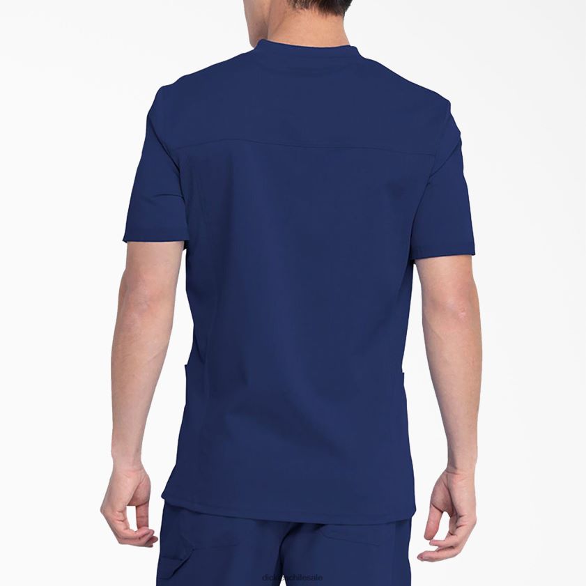azul marino (nvy) hombres Blusa médica Balance con cuello en V y bolsillos de parche Dickies vestir X4H0F1411