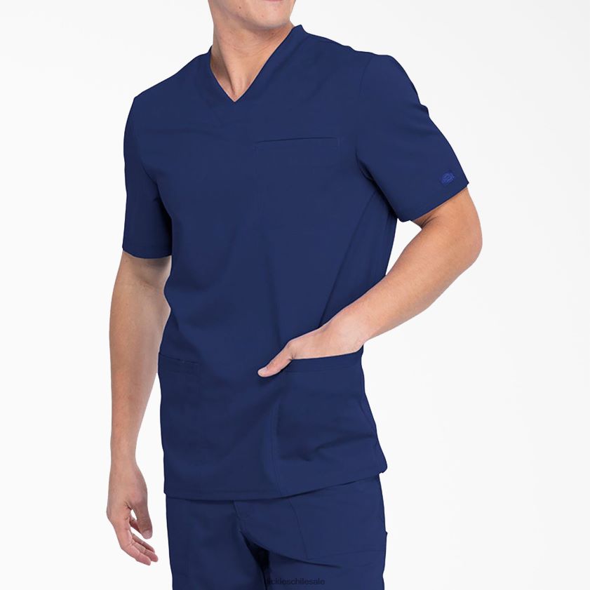 azul marino (nvy) hombres Blusa médica Balance con cuello en V y bolsillos de parche Dickies vestir X4H0F1411