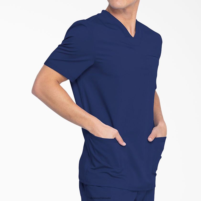 azul marino (nvy) hombres Blusa médica Balance con cuello en V y bolsillos de parche Dickies vestir X4H0F1411
