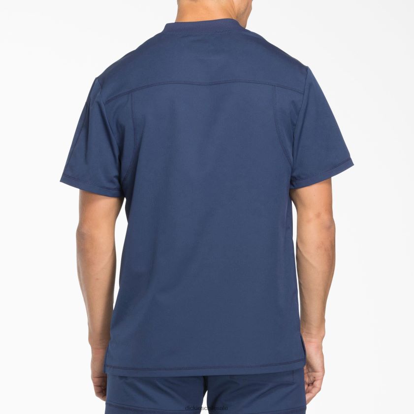azul marino (nvy) hombres Blusa médica dynamix con cuello en V y bolsillo con cremallera Dickies vestir X4H0F1251