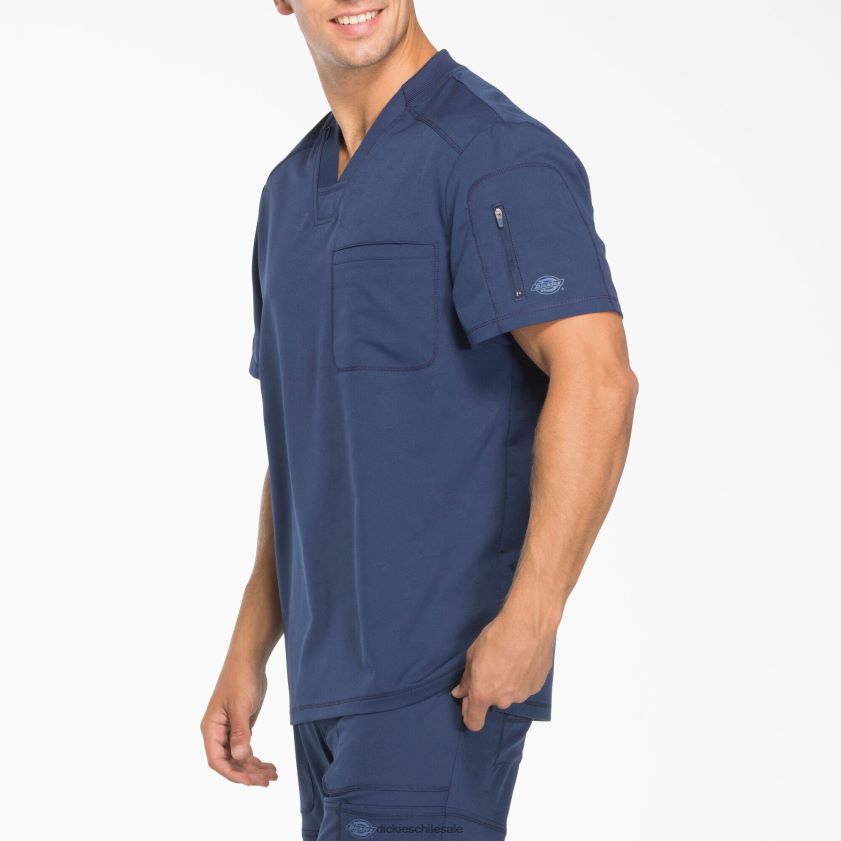 azul marino (nvy) hombres Blusa médica dynamix con cuello en V y bolsillo con cremallera Dickies vestir X4H0F1251