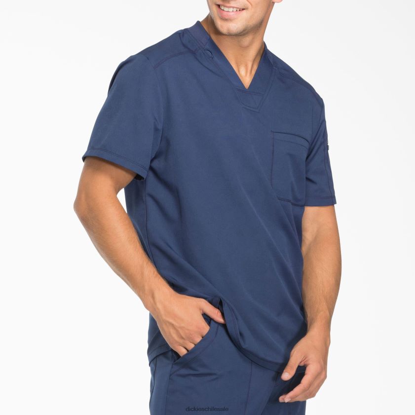 azul marino (nvy) hombres Blusa médica dynamix con cuello en V y bolsillo con cremallera Dickies vestir X4H0F1251