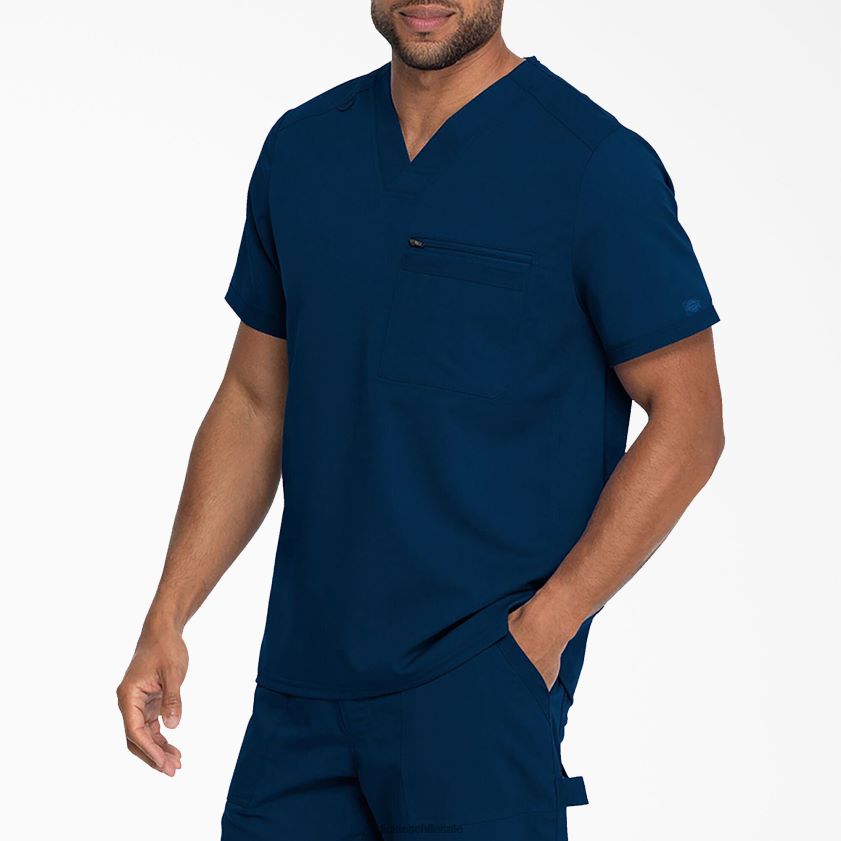 azul marino (nvy) hombres blusa médica Balance con cuello en V Dickies vestir X4H0F1366