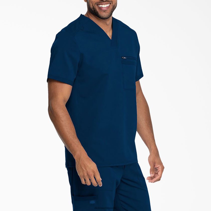 azul marino (nvy) hombres blusa médica Balance con cuello en V Dickies vestir X4H0F1366
