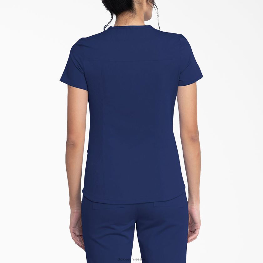 azul marino (nvy) mujer Blusa médica Balance con cuello en V y bolsillo con cierre Dickies vestir X4H0F2478