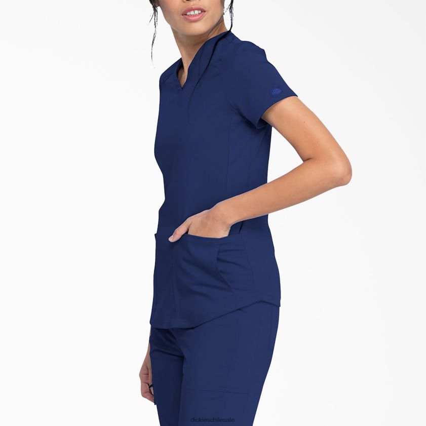azul marino (nvy) mujer Blusa médica Balance con cuello en V y bolsillo con cierre Dickies vestir X4H0F2478