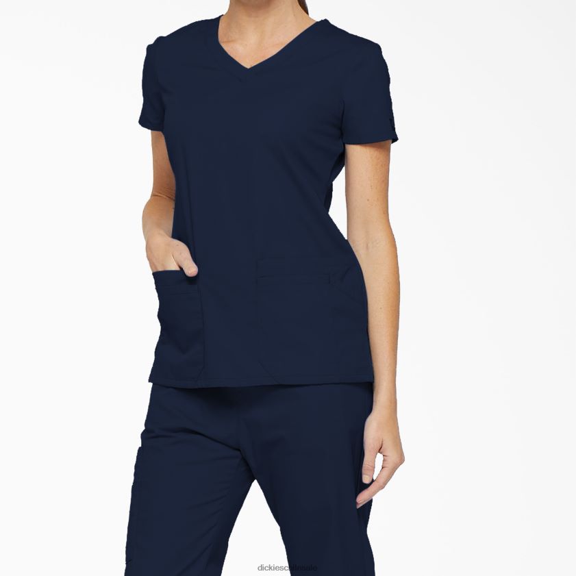 azul marino (nvy) mujer Blusa médica con cuello en V y ranura para bolígrafo de la firma eds Dickies vestir X4H0F2418