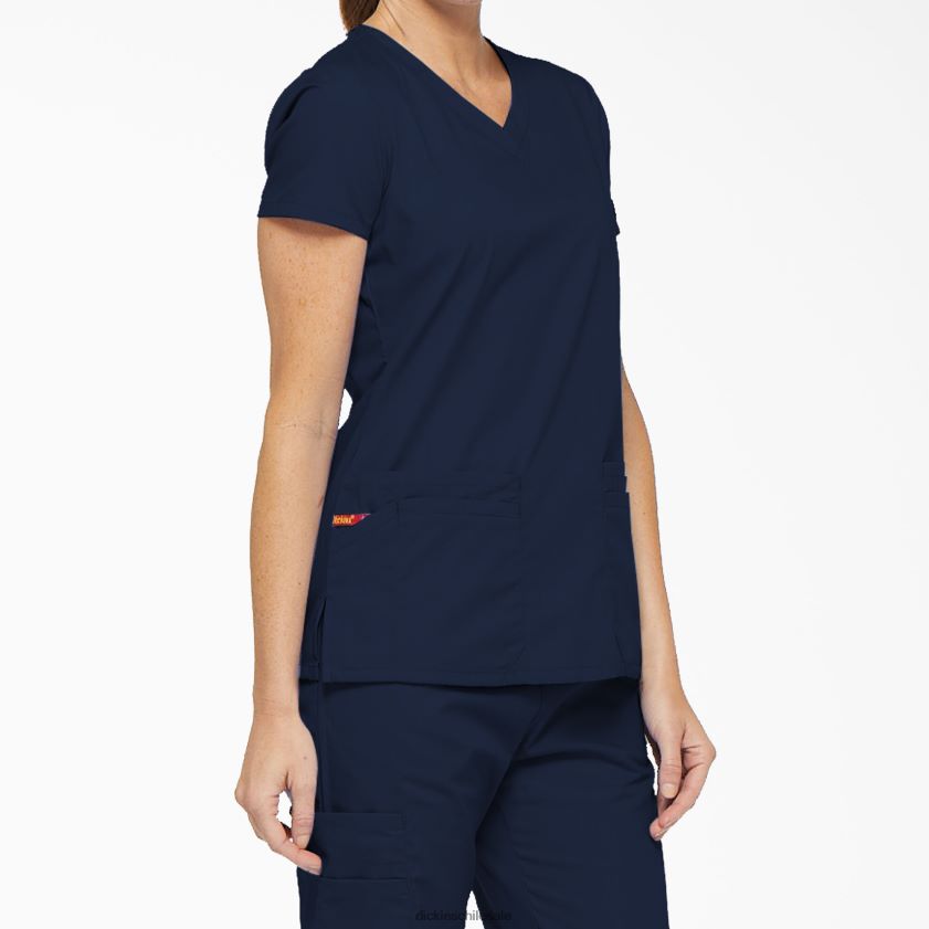 azul marino (nvy) mujer Blusa médica con cuello en V y ranura para bolígrafo de la firma eds Dickies vestir X4H0F2418