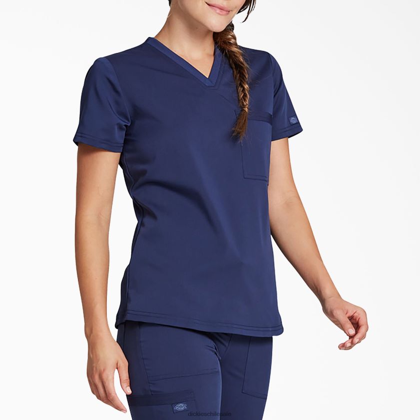 azul marino (nvy) mujer blusa médica Balance con cuello en V y bolsillo en el pecho Dickies vestir X4H0F2599