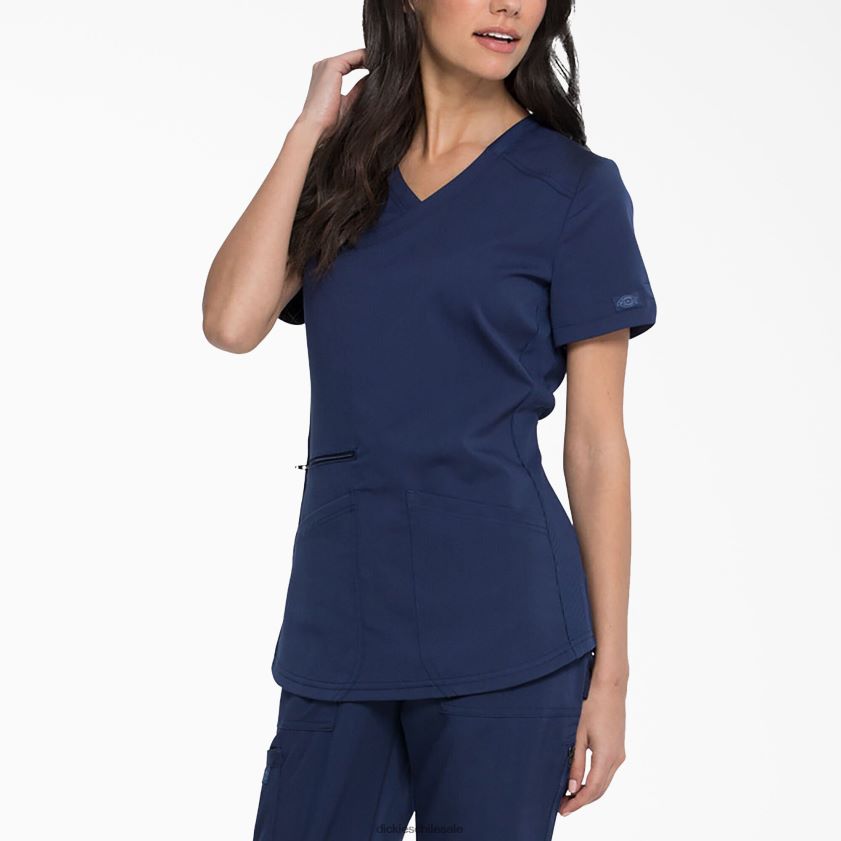 azul marino (nvy) mujer blusa médica balance con efecto cruzado Dickies vestir X4H0F2540