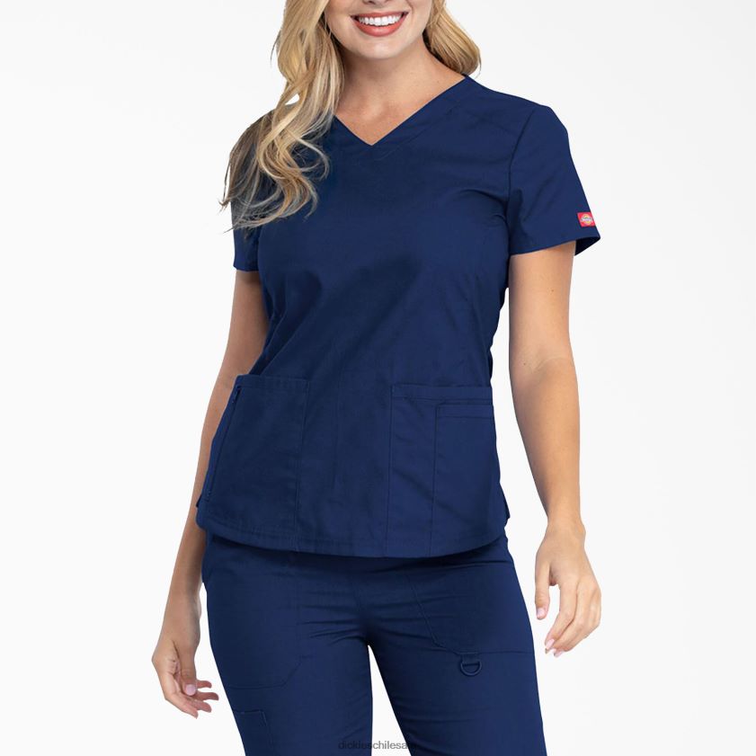 azul marino (nvy) mujer blusa médica con cuello en V de la firma eds Dickies vestir X4H0F2594