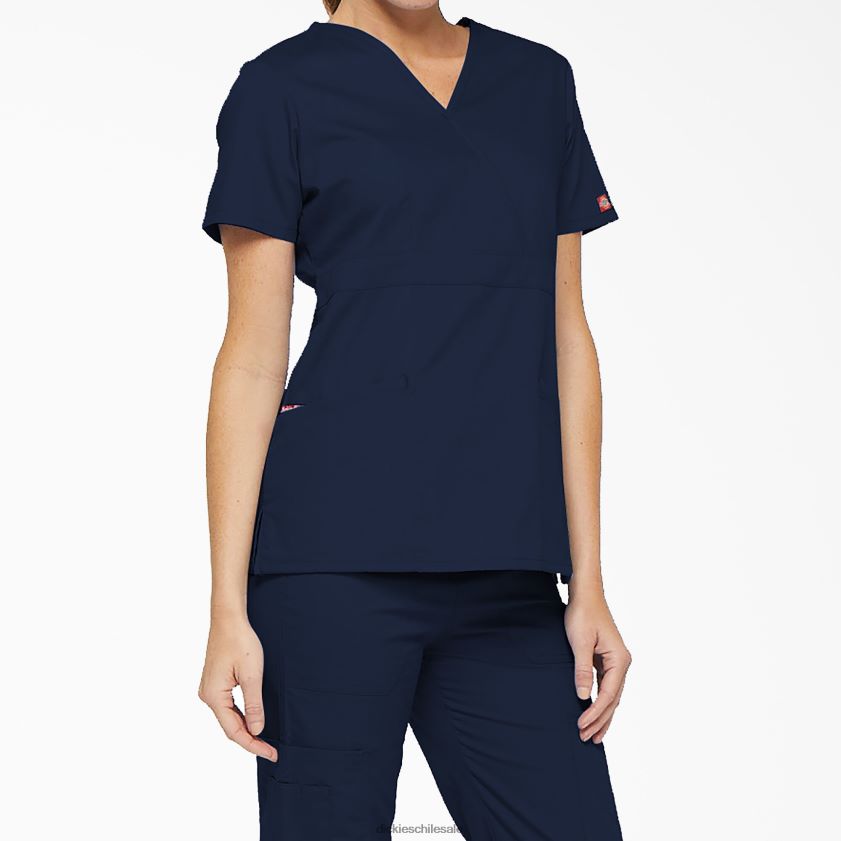 azul marino (nvy) mujer blusa médica con efecto cruzado de la firma eds Dickies vestir X4H0F2621