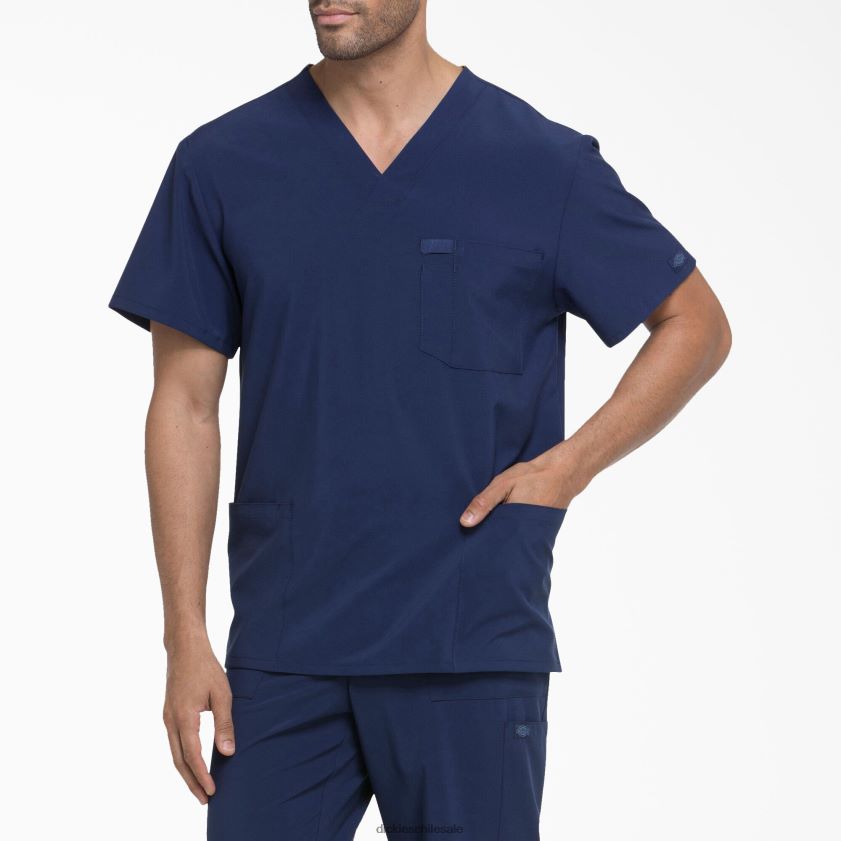 azul marino (nyps) hombres Blusa médica eds essentials con cuello en v y bolsillos de parche Dickies vestir X4H0F1434