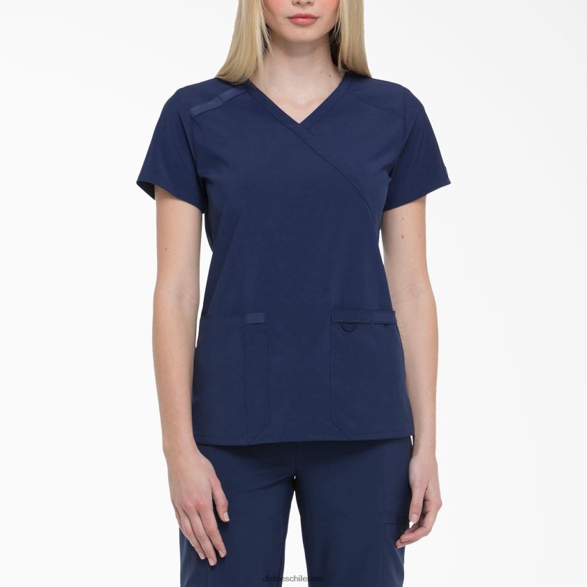 azul marino (nyps) mujer Blusa médica eds essentials con efecto cruzado Dickies vestir X4H0F2640
