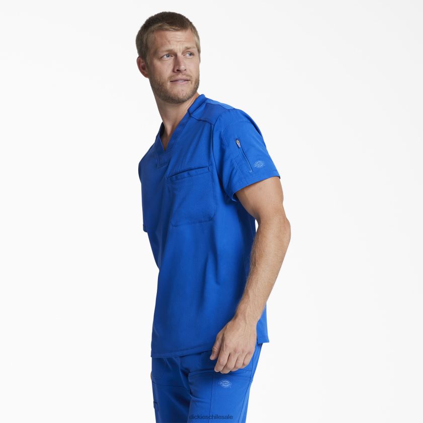 azul rey (rb) hombres Blusa médica dynamix con cuello en V y bolsillo con cremallera Dickies vestir X4H0F1254
