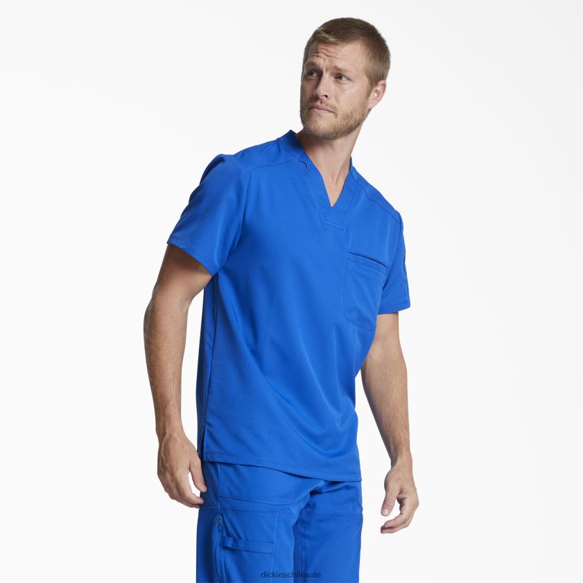 azul rey (rb) hombres Blusa médica dynamix con cuello en V y bolsillo con cremallera Dickies vestir X4H0F1254
