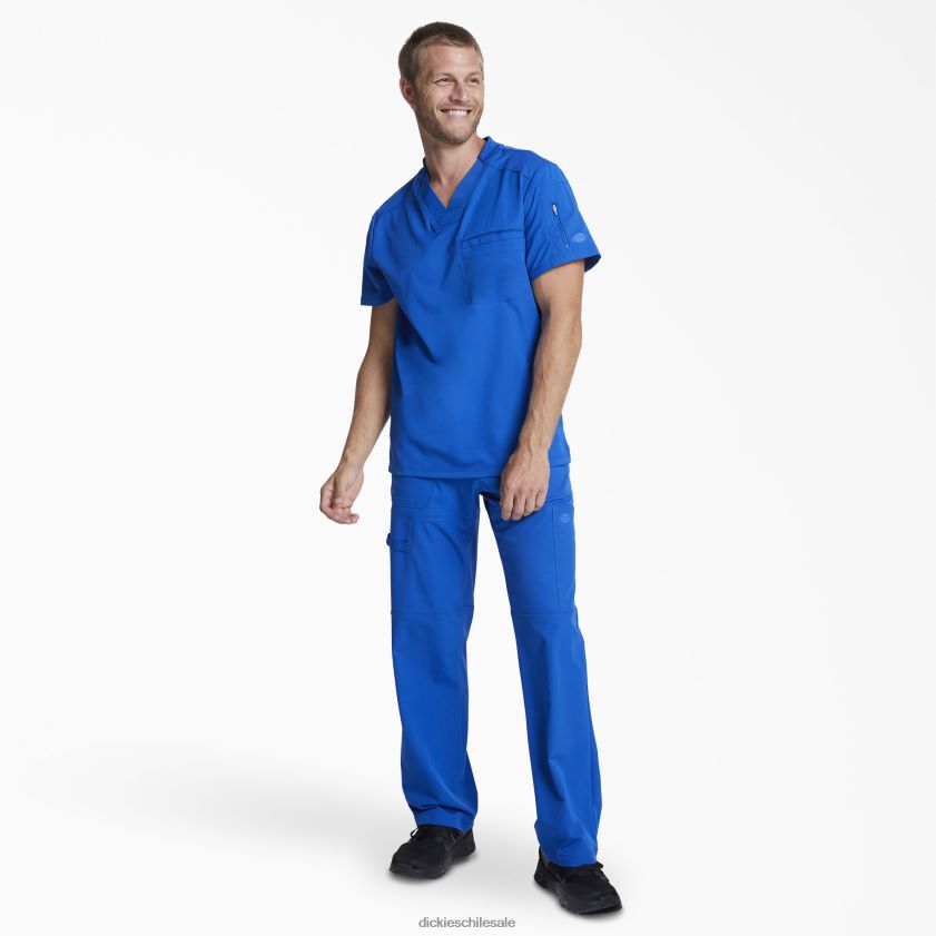 azul rey (rb) hombres Blusa médica dynamix con cuello en V y bolsillo con cremallera Dickies vestir X4H0F1254