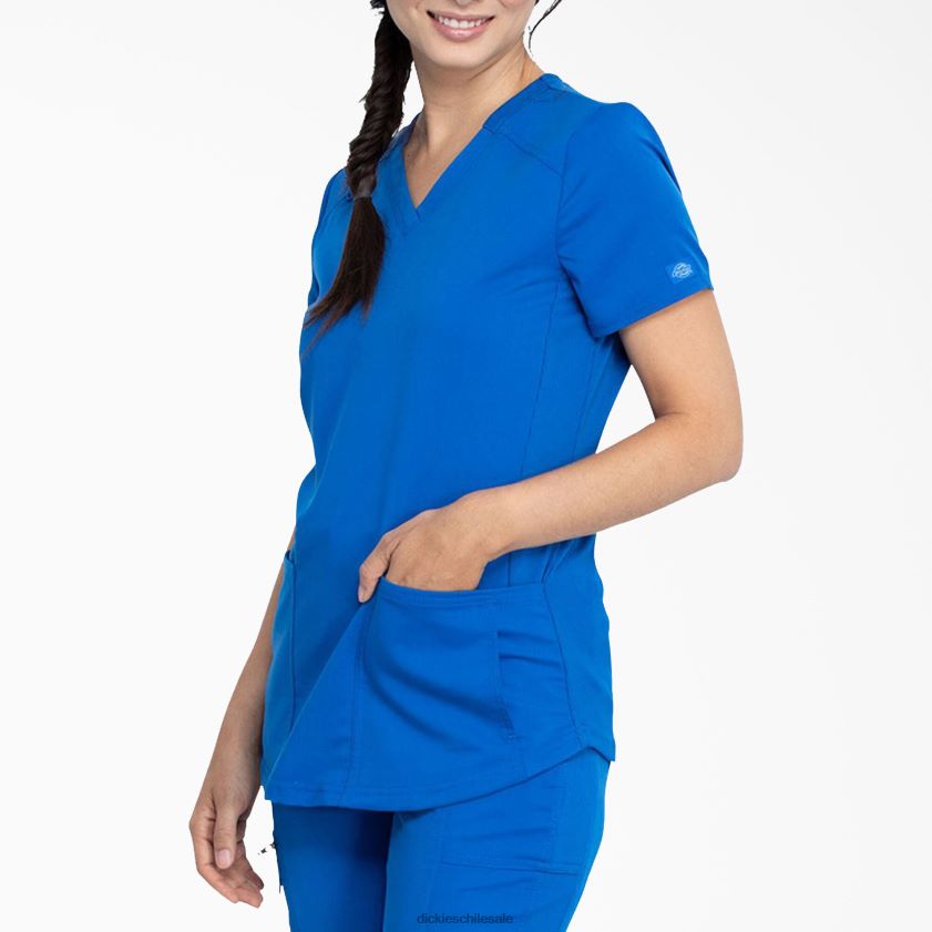azul rey (rb) mujer Blusa médica Balance con cuello en V y bolsillo con cierre Dickies vestir X4H0F2480