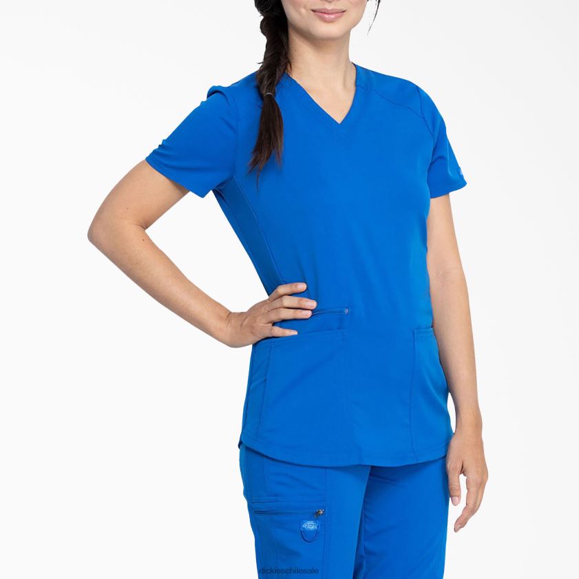 azul rey (rb) mujer Blusa médica Balance con cuello en V y bolsillo con cierre Dickies vestir X4H0F2480