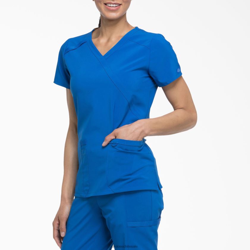 azul rey (rb) mujer Blusa médica eds essentials con efecto cruzado Dickies vestir X4H0F2642