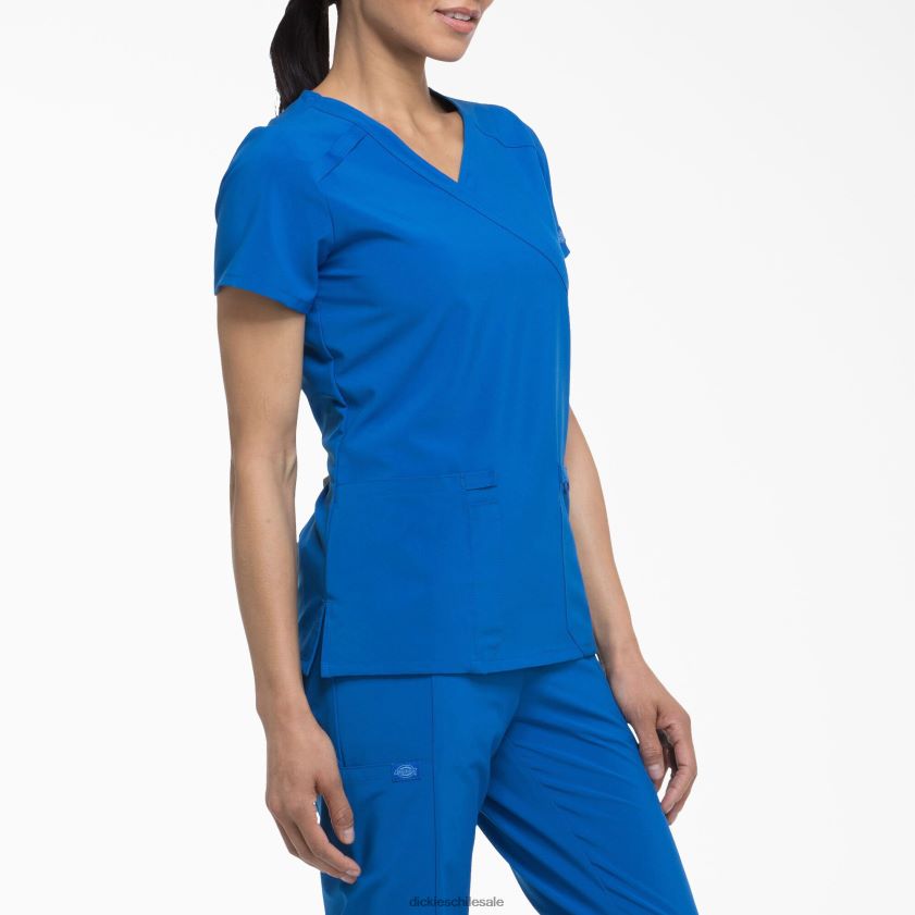 azul rey (rb) mujer Blusa médica eds essentials con efecto cruzado Dickies vestir X4H0F2642